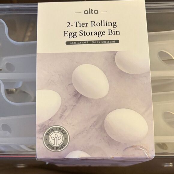 Egg Storage Bin with Rolling Design Holds 36 Eggs - Picture 7 of 7